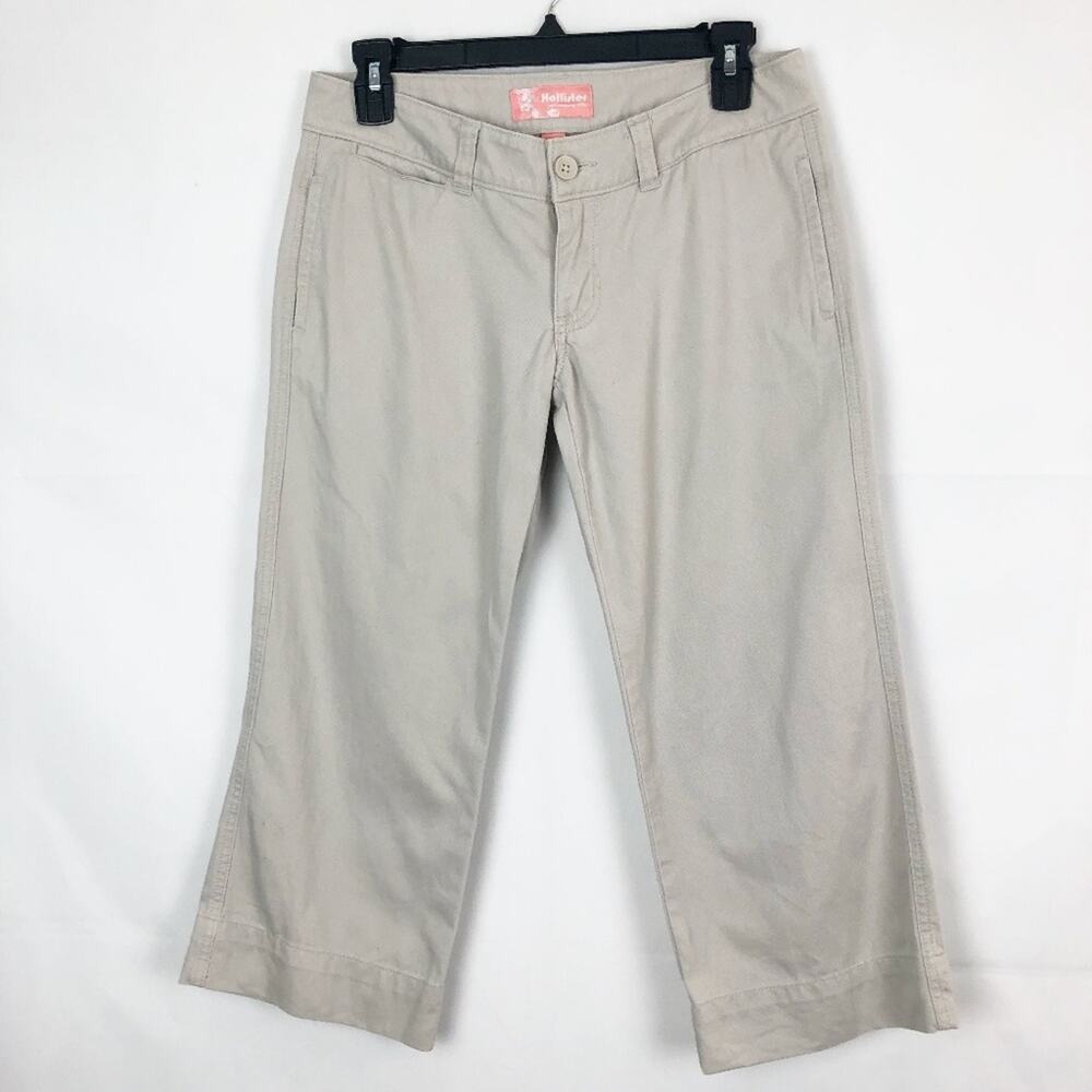 Hollister Wide Leg Beige Cropped Pants Size 3